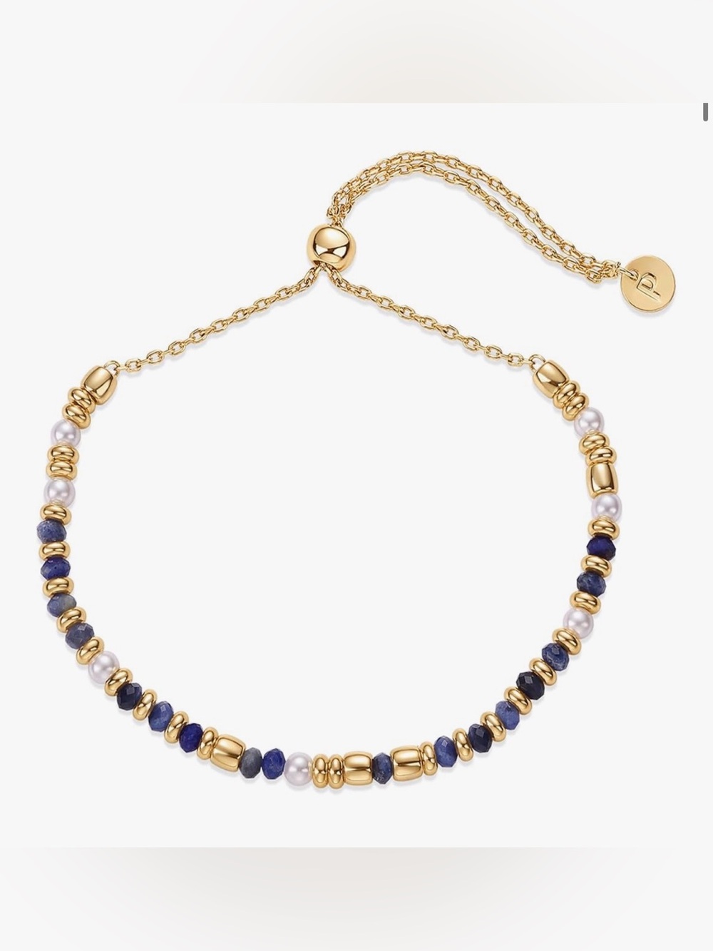 Delicate Stackable Bracelet 14k sterling silver with lapis lazuli and pearls